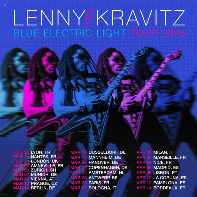 LENNY KRAVITZ k&uuml;ndigt Blue Electric Light Tour 2025